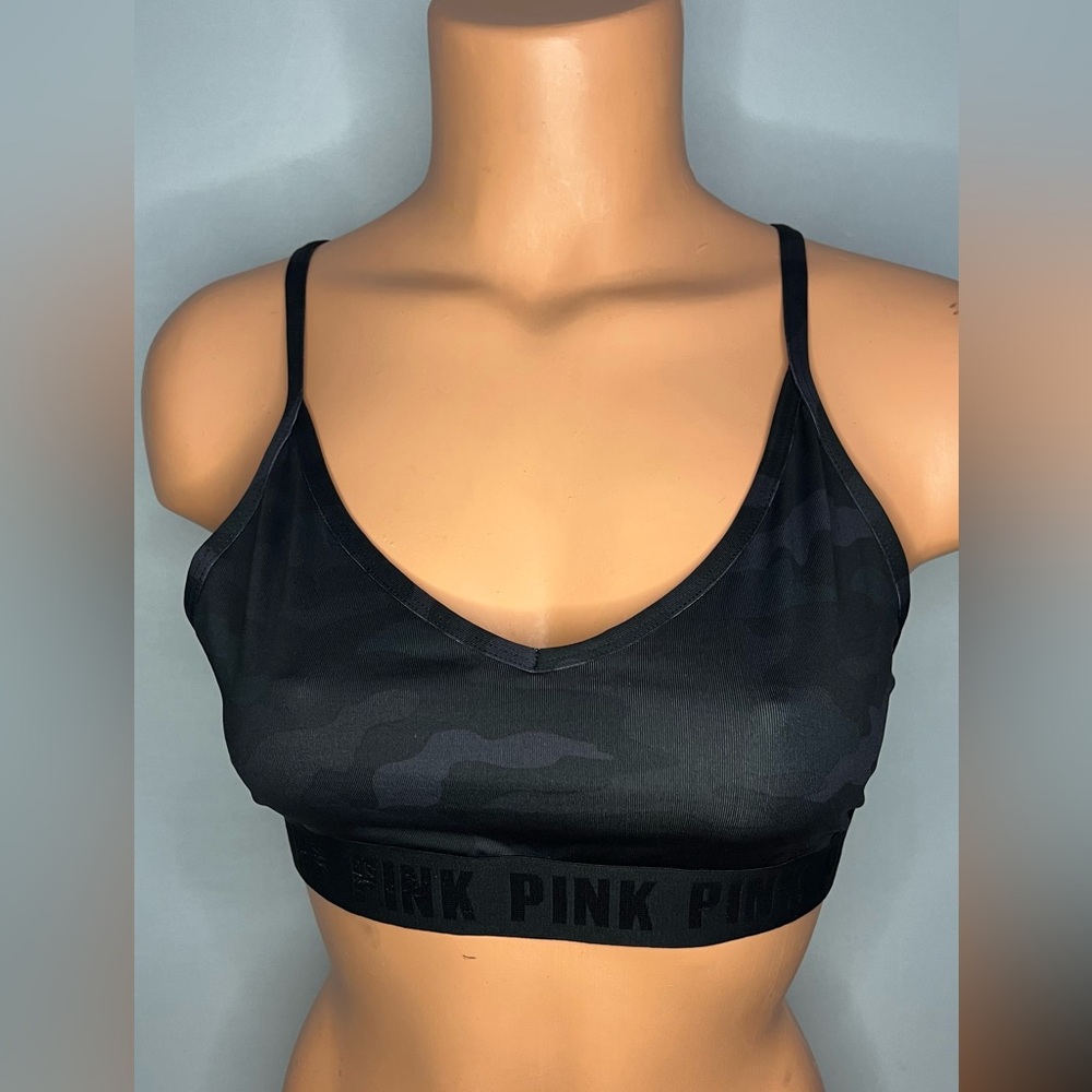 PINK Victoria's Secret Black Camouflage Bralette size M